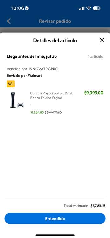 Walmart: Playstation5 Digital Edition 825gb (BBVAWM15 a 12 msi)