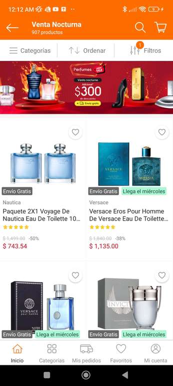 Linio: Venta Nocturna Perfumes - $300 de descuento en compras superiores a $1,199