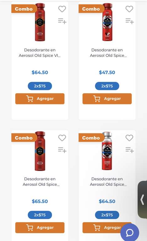 Chedraui 2 desodorantes old spice por $75