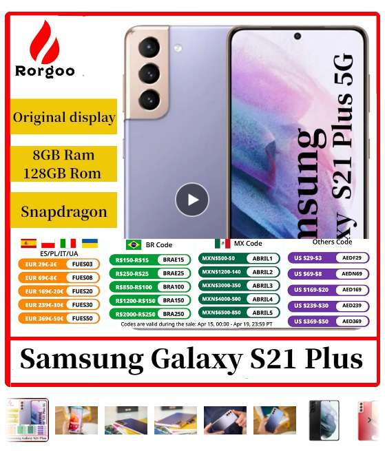 AliExpress: Celular Galaxy S21 Plus 128 ROM, 8GB Ram, Snapdragon 888