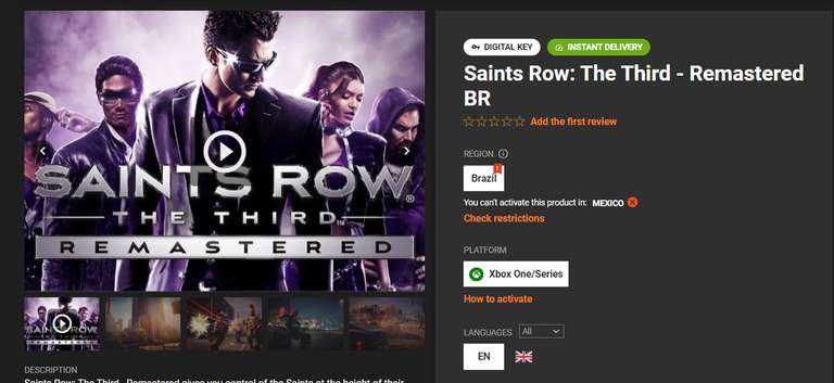 Xbox - Saints Row: The Third - Remastered BZ