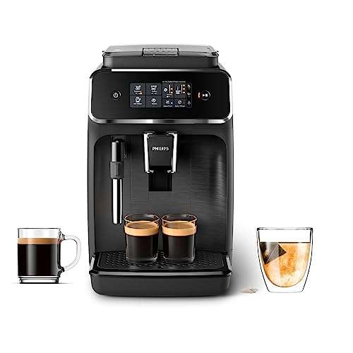 Amazon: Philips Serie 1200 Cafetera Superautomática con Molino de café Integrado - Espumador de Leche Clásico, Pantalla Táctil Intuitiva