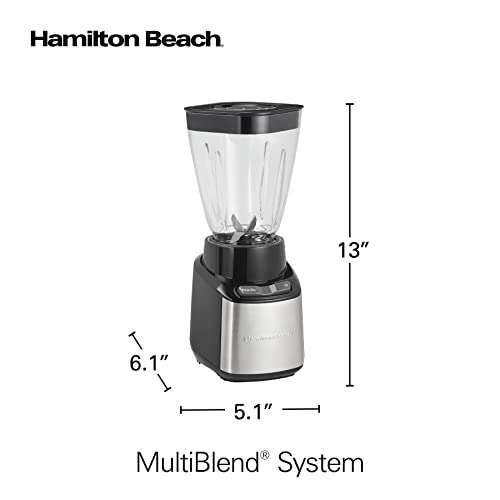 Amazon: Hamilton Beach 52400 Licuadora Stay or Go con jarra de 945 ml, 2 vasos de viaje 475 ml (16 oz) y un taza de picado 237 ml (8 oz)