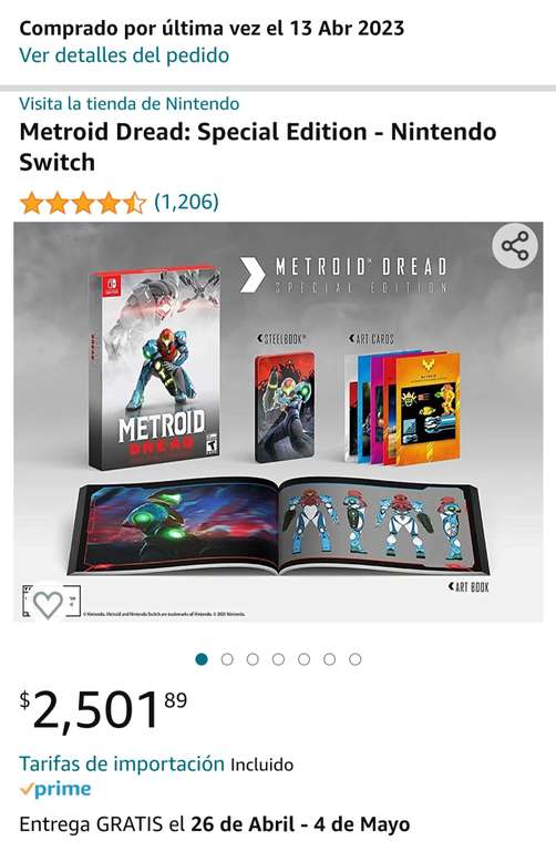 Amazon: Metroid Dread: Special Edition for Nintendo Switch (Solo miembros Prime)