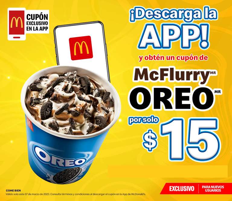 McDonald's : McFlurry Oreo a solo $15 Desde hoy hasta el 4 de mayo.