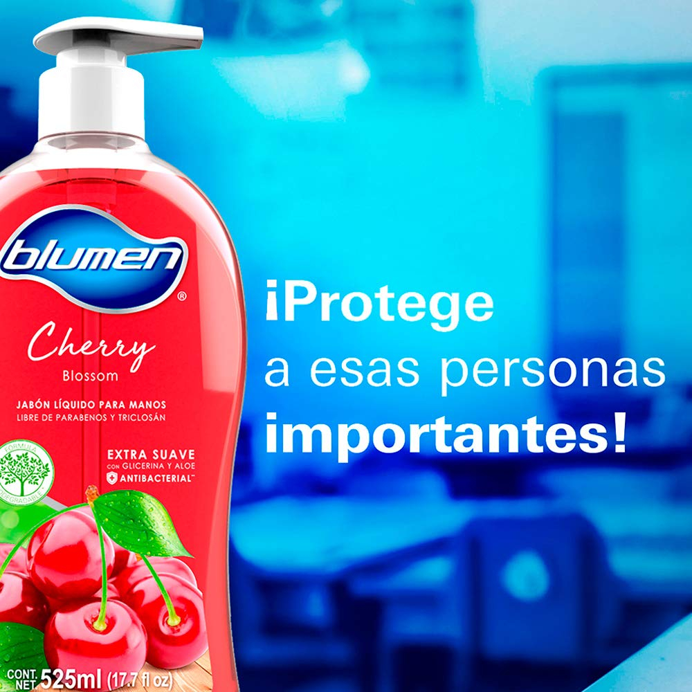 AMAZON: Blumen Jabón Líquido 525ml Cherry (Comprando 3 piezas + Planea y Ahorra | Precio c/u)
