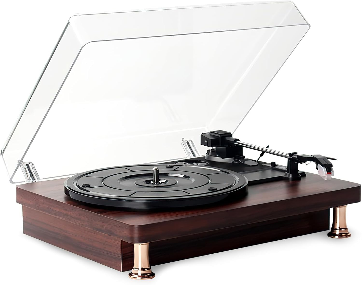 Amazon: Tocadiscos Automático Correa 33/45 RPM Bluetooth Vinilo Altavoces Estéreo