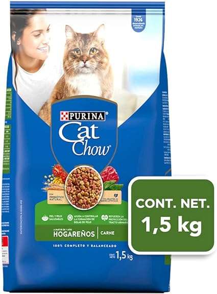 Amazon: Purina Cat Chow Hogareño Carne 1.5kg