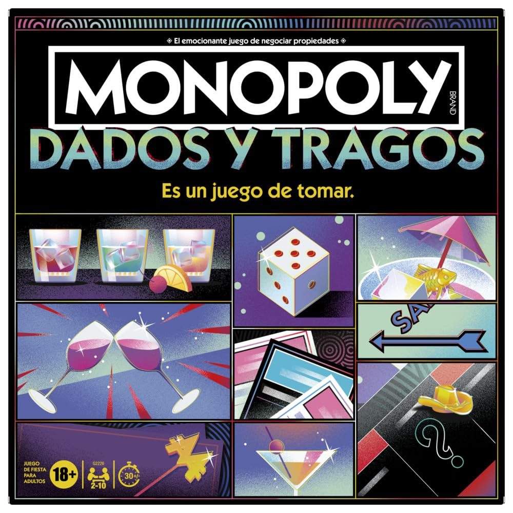 Amazon: Monopoly Tragos y Dados Juego de Mesa para Mayores