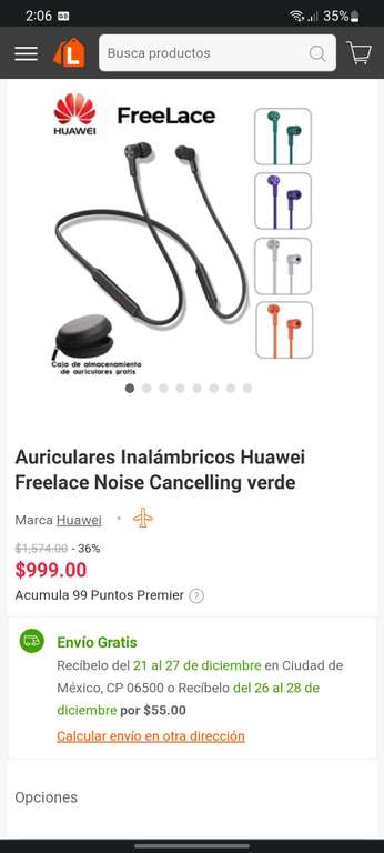 Linio: Auriculares Inalámbricos Huawei Freelace Noise Cancelling