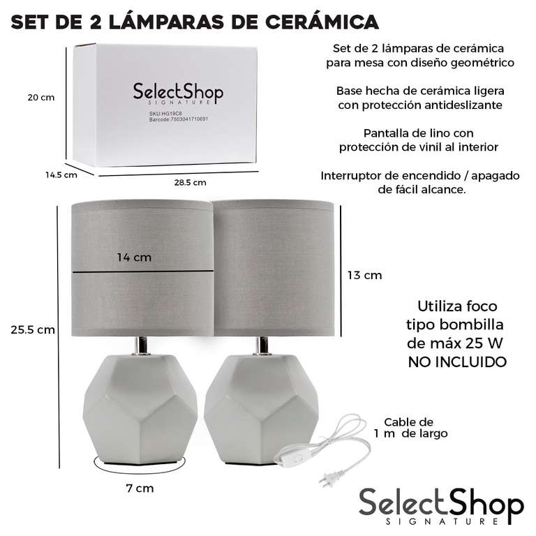 Amazon: Set De 2 Lamparas De Mesa Buro Ceramica Estilo Minimalista Lampara De Noche Para Cuarto Lampara De Cabecera Elegante Para Habitacion