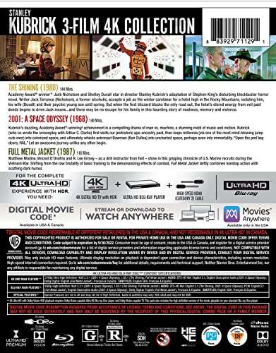 Amazon: Kubrick 3-Film Collection (4K Ultra HD + Blu-ray + Digital)
