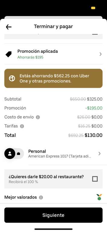 Uber Eats: 2x1 + 195 OFF en Green Pizza - Roma Norte