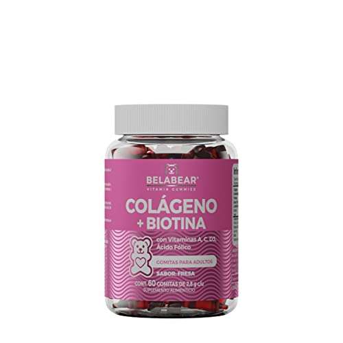 Amazon: Colágeno + Biotina 60 Gomitas by Belabear