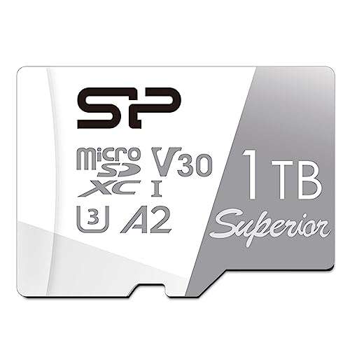 Amazon USA Silicon Power 1TB Superior Micro SDXC UHS-I (U3), V30 4K A2,High Speed MicroSD Card with Adapter, NOT for Gaming Handheld Devices