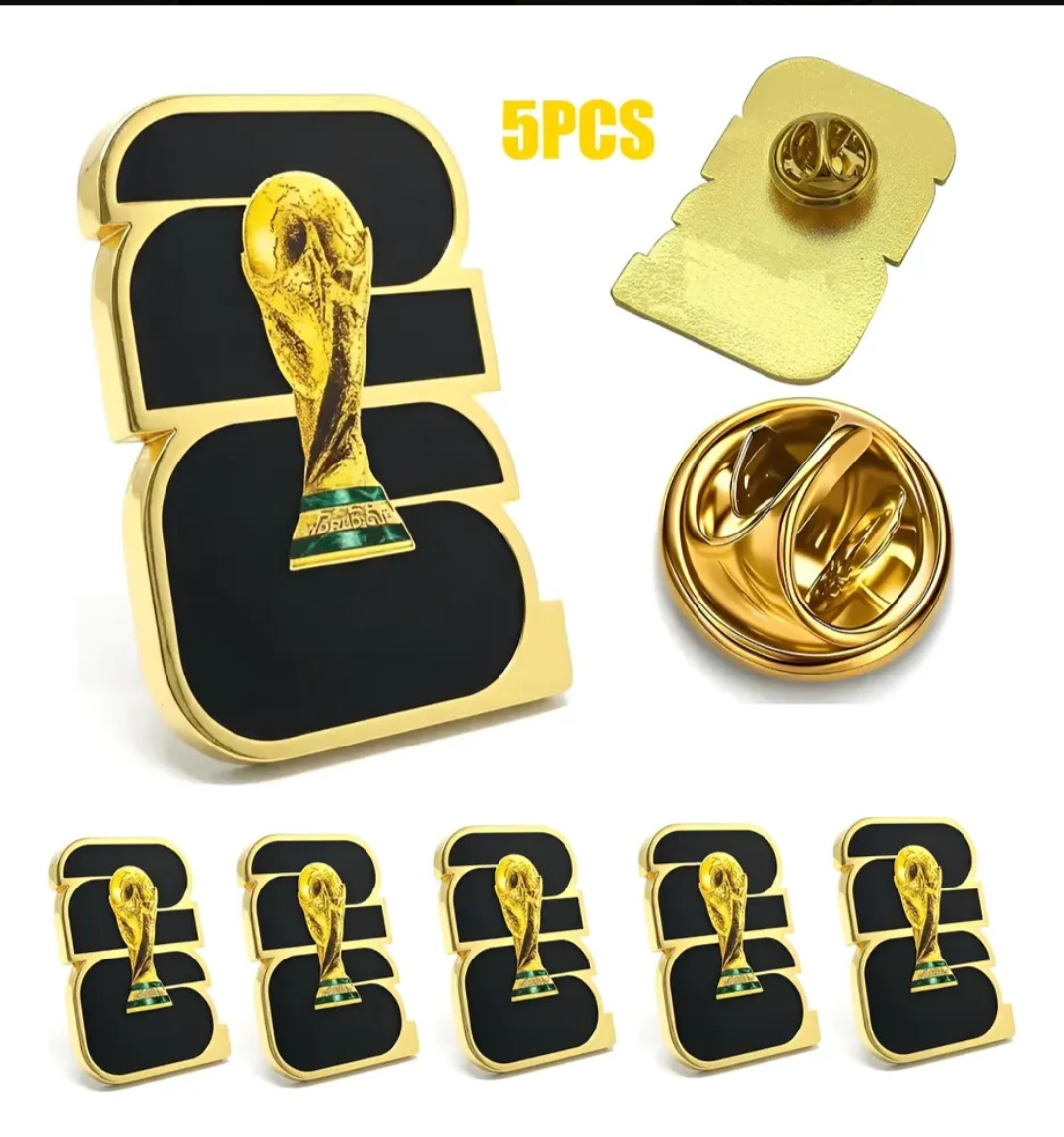 Mercado Libre: 5pzs Pin Metalico World Cup 2026 Coleccionable Especial blanco y negro doble sujetador