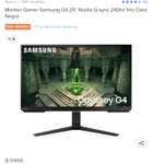 Mercado Libre: Monitor Gamer Samsung G4 25" Nvidia G-sync 240hz 1ms Color Negro