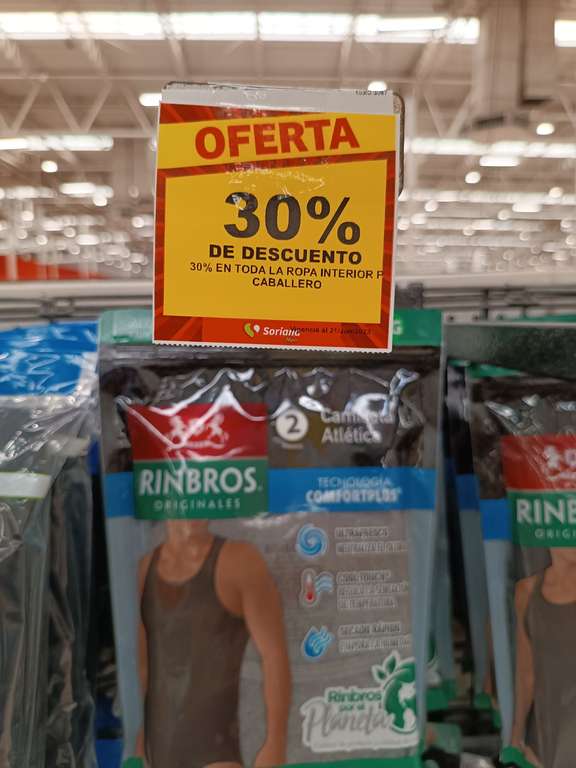 Soriana - Camisas sin mangas (RINBROS, FRUIT, ETC) con descuento 30% |