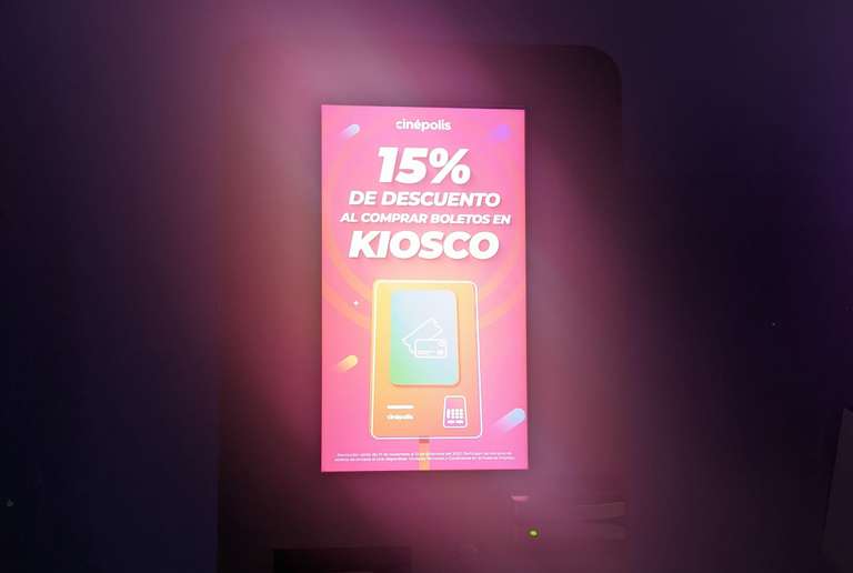 Cinépolis: 15% de descuento en compra de boletos en kiosko