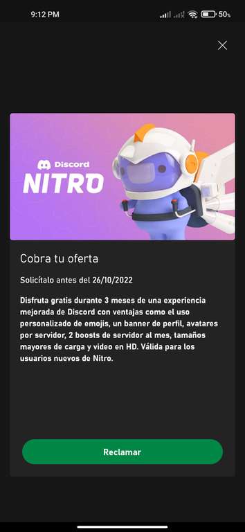 Discord Nitro 3 meses gratis con Game Pass