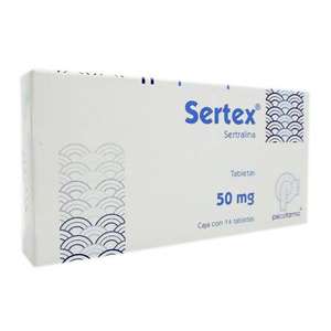 Farmacias Guadalajara: Sertex (Sertralina) 50 mg, 28 Tabletas.