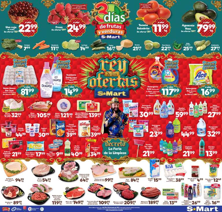 S-Mart: 3 Días de Frutas y Verduras del Martes 28 al Jueves 30 de Junio