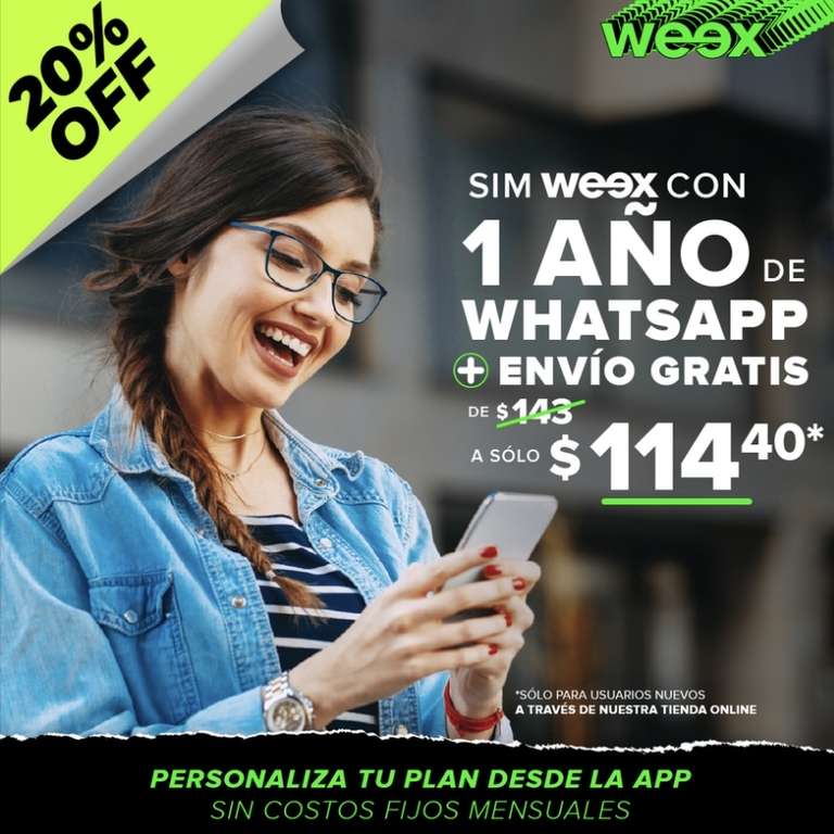 SIM Weex con 1 año de whatsapp