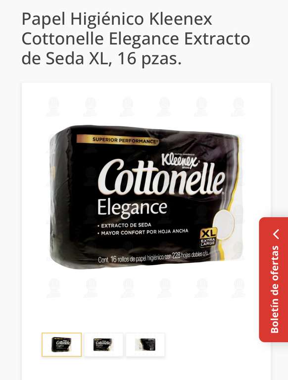 Farmacias Guadalajara: Papel Higiénico Kleenex Cottonelle Elegance Extracto de Seda XL, 16 pzas.