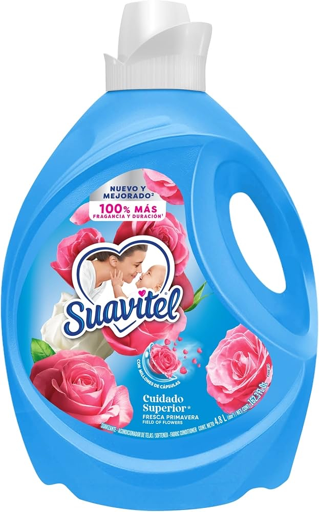 Amazon: Suavitel Suavizante de Ropa Cuidado Superior Fresca Primavera 4.8L | Planea y Ahorra