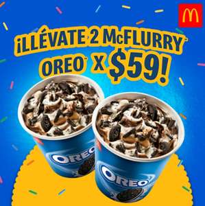 McDonald’s: 2 McFlurry Oreo x $59 desde la app