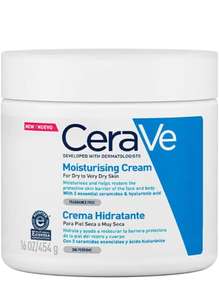 Amazon: Cerave crema hidratante para piel seca a muy seca 454 g.