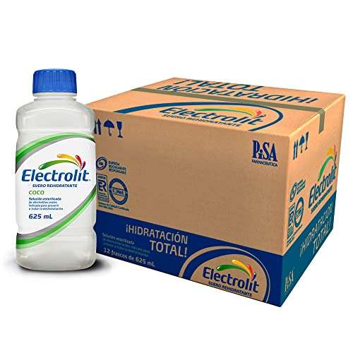 Amazon: 12 Pack de Electrolit Suero Rehidrantante, Sabor Coco 625 mililitros (ml) | Planea y Ahorra, envío gratis con Prime