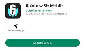 Google Play Store: Rainbow Six Mobile registro anticipado