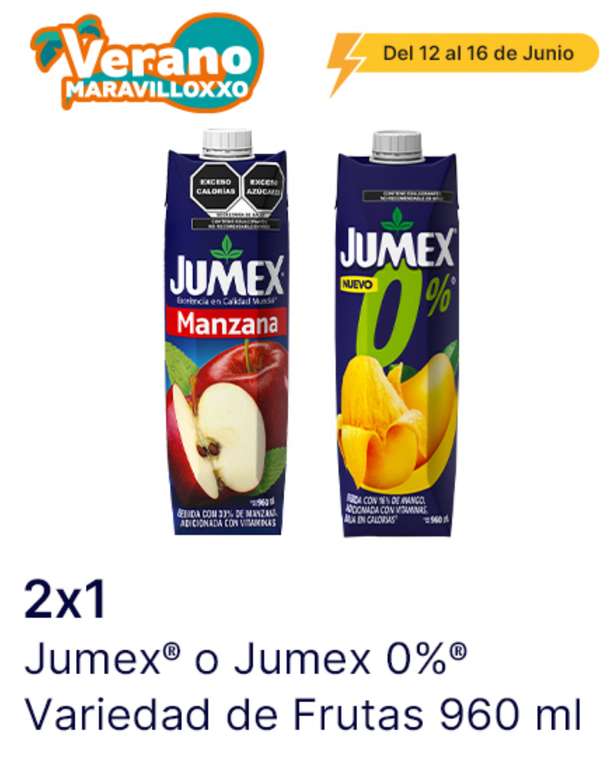 Oxxo: 2x1 en jugos Jumex de 960ml y 413ml (varios sabores)