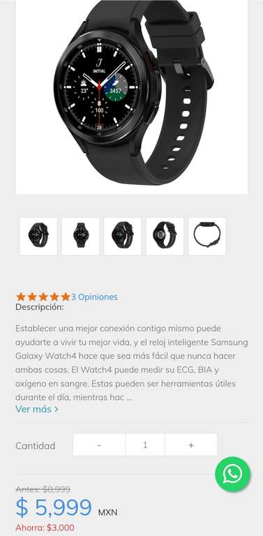 Sanborns: Galaxy Watch Classic 4 46 (Con TDC Banorte a MSI)