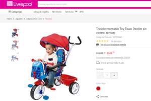 Liverpool: Triciclo montable Toy Town Stroller sin control remoto