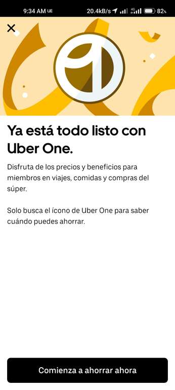 Uber Eats: Uber One 2 meses sin costo (usuarios seleccionados supongo)