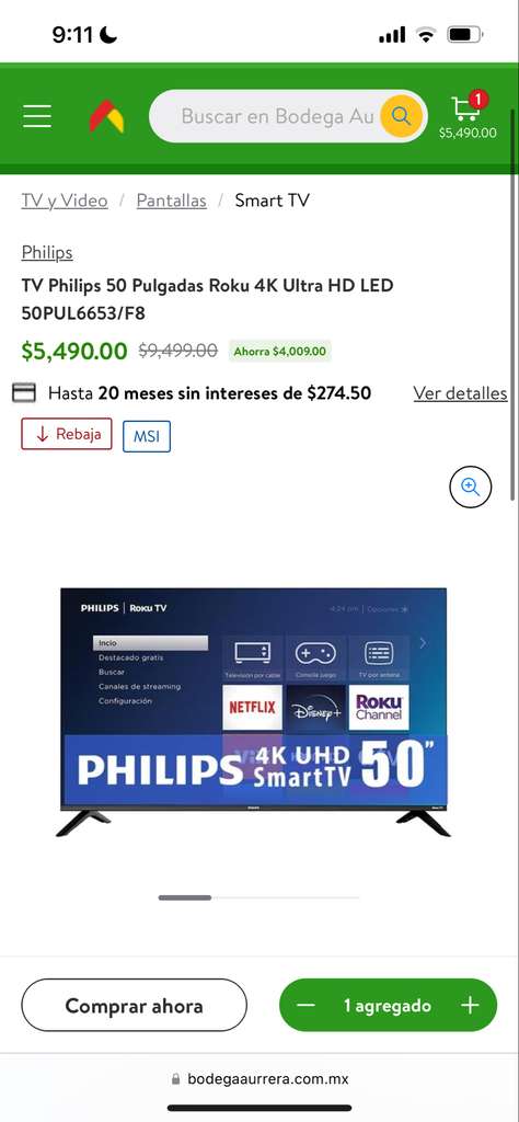 Pantalla Sansui 50 Pulgadas Smart TV UHD 4K Android TV SMX50V1UA