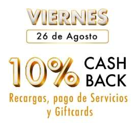 UnDosTres: Agosto DiaVIP cashback 10% en recargas, pago de servicios, giftcards y tiendas en línea, 30% en boletos de cine y dulcería
