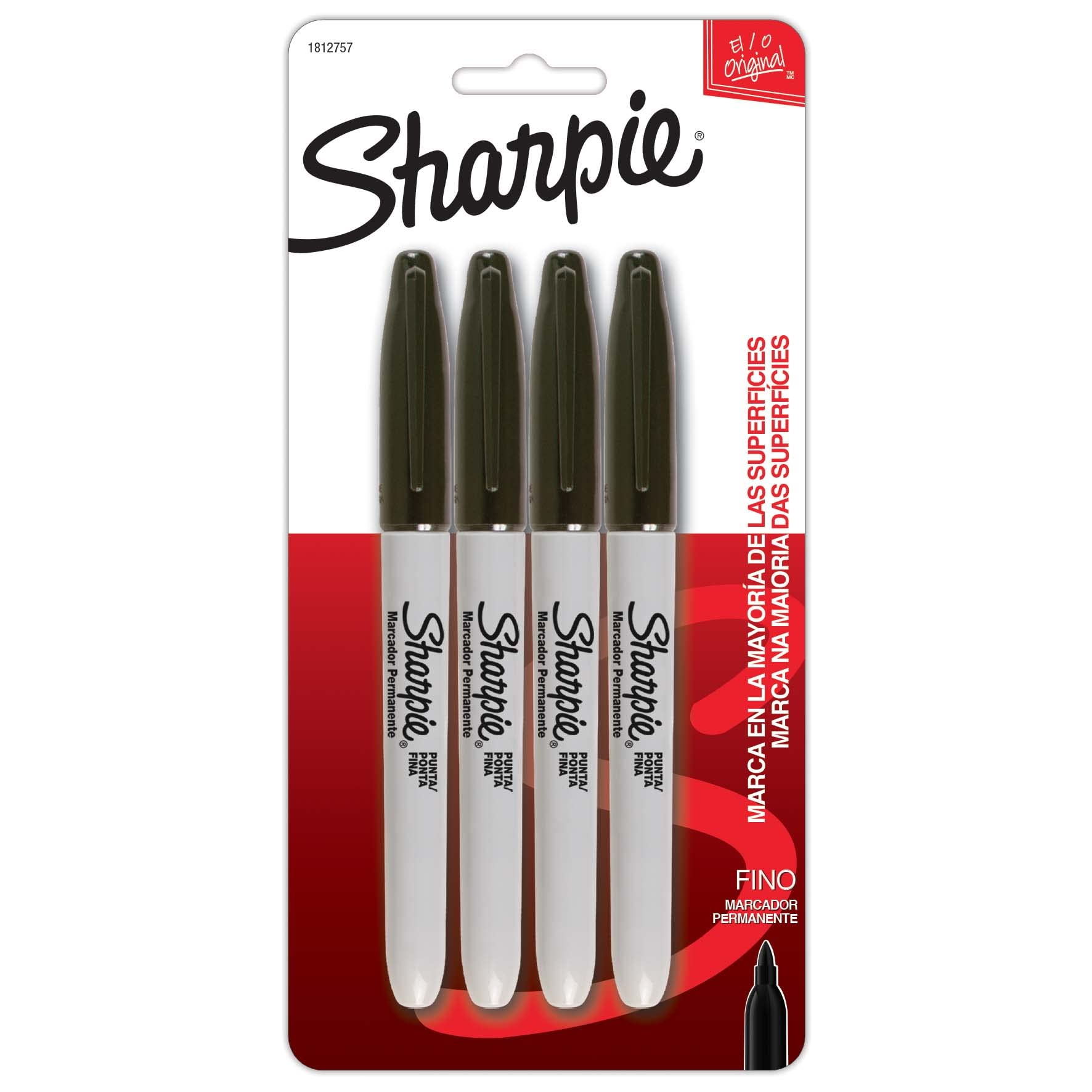 AMAZON: Sharpie Marcadores Permanentes, Punta Fina, Negro, 4 Piezas