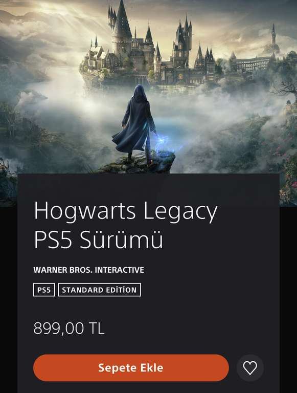PSN Store: Hogwarts Legacy Standard Edition PS5 Turquia