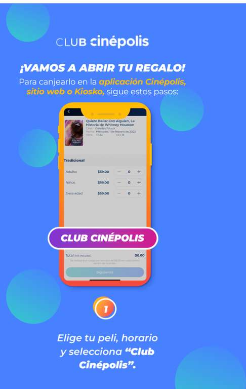 Boleto gratis para Cinépolis (club cinepolis) | usuarios seleccionados