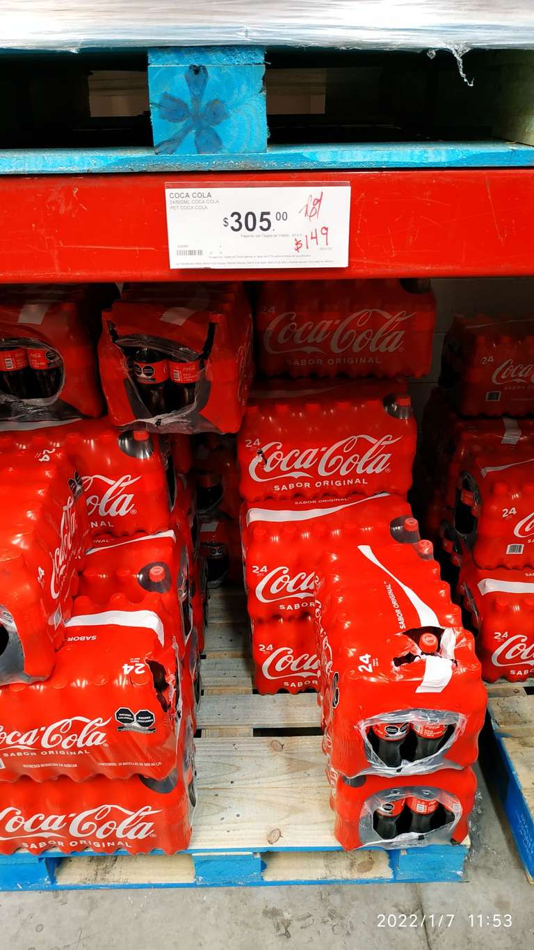 24 piezas Coca cola de 600 en Sam's Hospital general Puebla