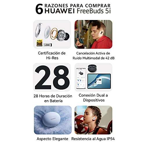 Amazon: Audífonos Huawei FreeBuds 5i, Azul y Negro