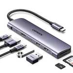 Amazon: UGREEN HUB USB C, 7 en 1 Adaptador a HDMI 4K, USB C Puertos, 100w PD Carga, 2 USB A 3.0, Lector Tarjeta SD TF
