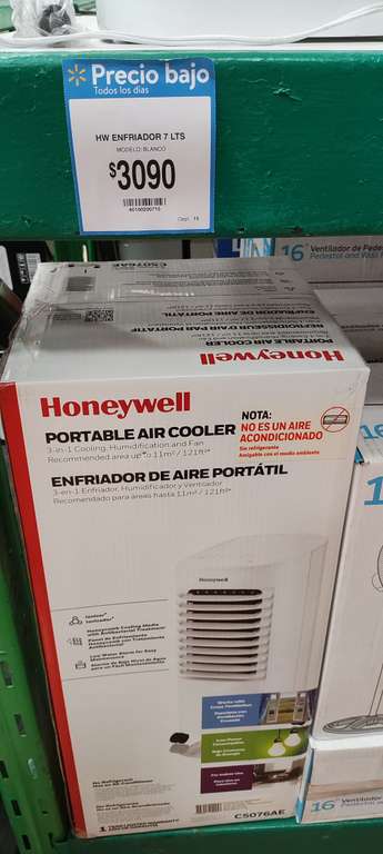 Walmart Enfriador de Aire Honeywell 7 ($2090) y 15Lts ($2239) para tener agusticidad en el cuarto