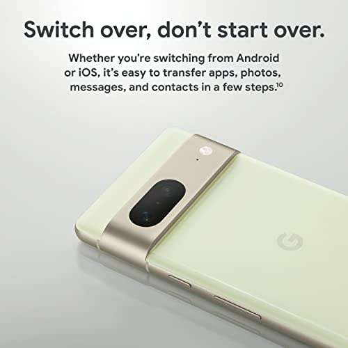 Amazon - (NUEVO PRECIO BAJO) Teléfono Android Google Pixel 7-5G: teléfono desbloqueado con lente gran angular , 128 GB, color citronela