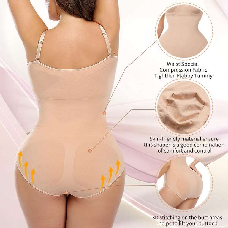 Amazon: DEKITA Bodysuit Shapewear con Control de Barriga, Body Mujer sin Costuras, Moldeadora para Esculpir el Cuerpo