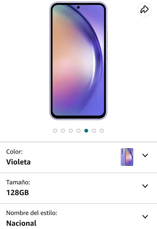 Amazon: SAMSUNG Galaxy A54 5G Violeta