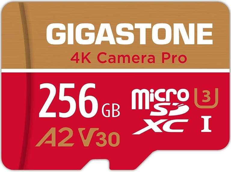 Amazon: Gigastone 256GB Tarjeta Micro SD, Grabación de 4K video